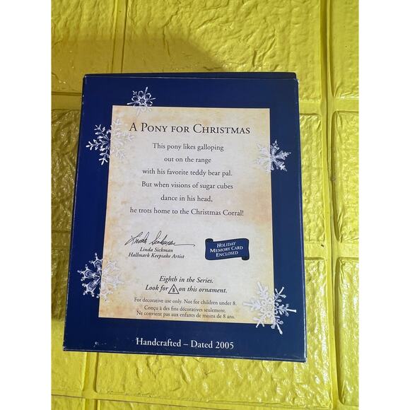 Hallmark Keepsake Ornament A Pony For Christmas 2005 8th In The Series New IOB - Picture 2 of 10